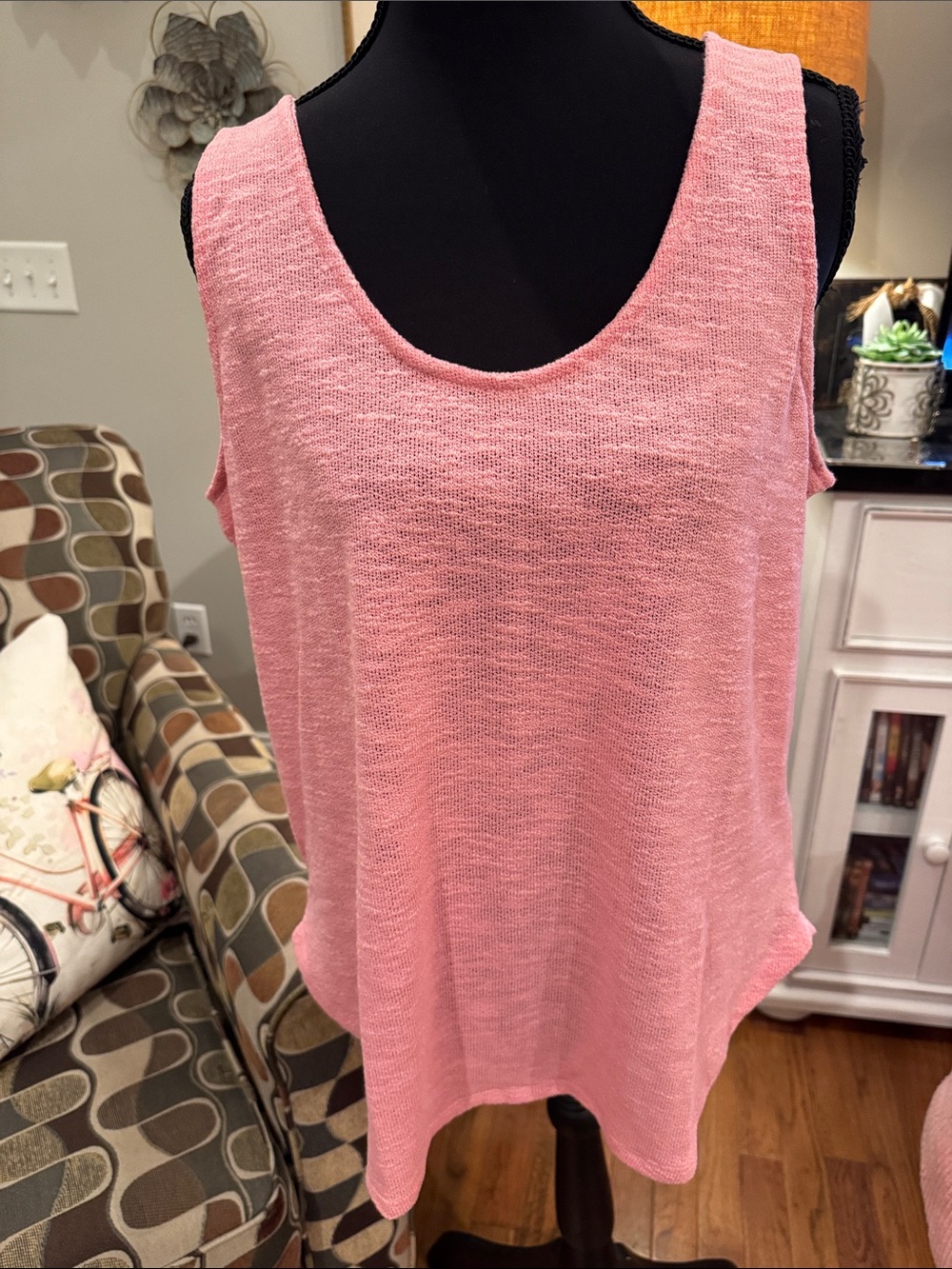 Zenana Outfitters Pink Sleeveless Scoop Neck Knit Tank